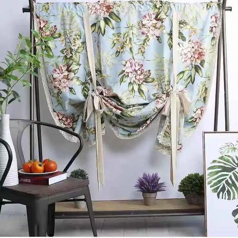 Занавеска в дворцовом стиле лампа барокко синяя Цветочная регулируемая высота