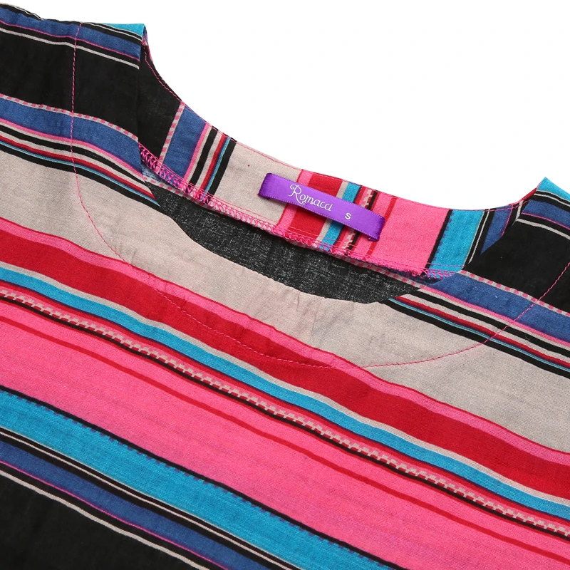 Летние женские блузки из хлопка в цветную полоску футболки для женщин с