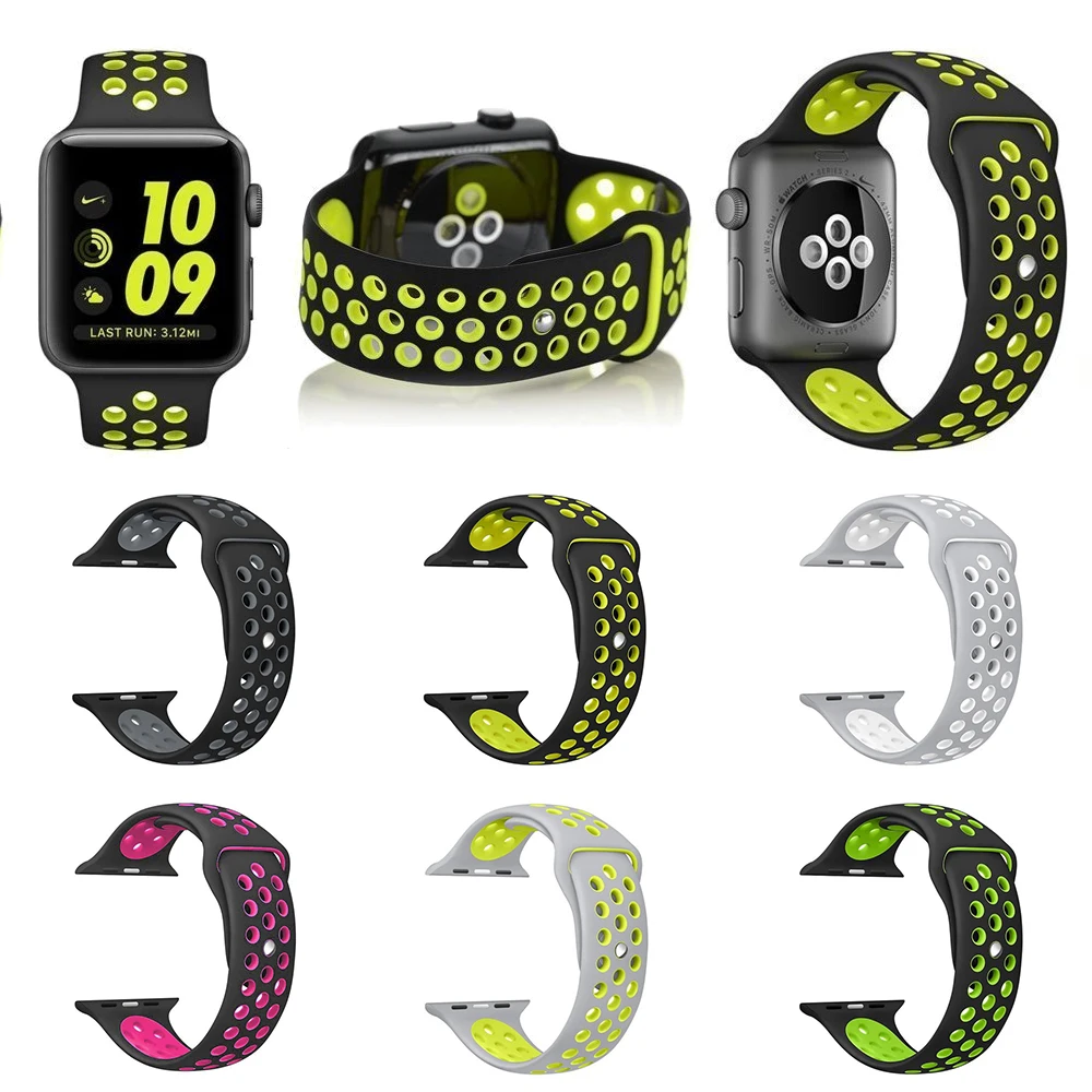 Смарт ремешок 38/42 мм силиконовый спортивный для Apple Watch Nike носимые наручные часы