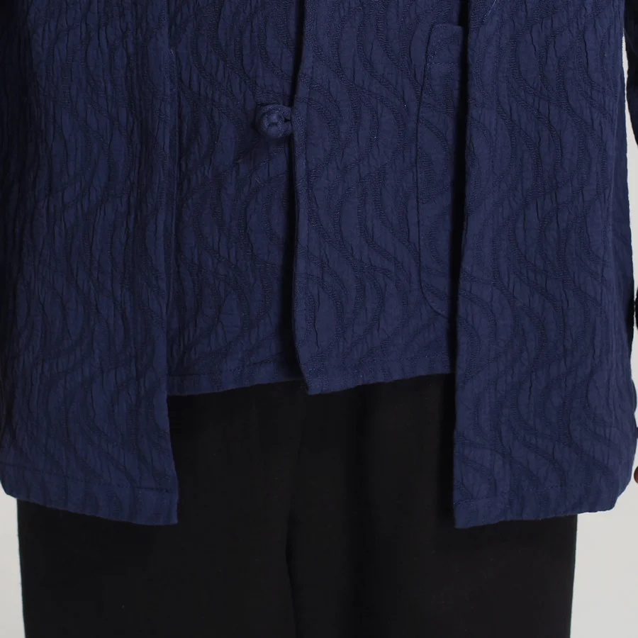 Китайские традиционные Мужские куртки из хлопка и льна с имитацией двух