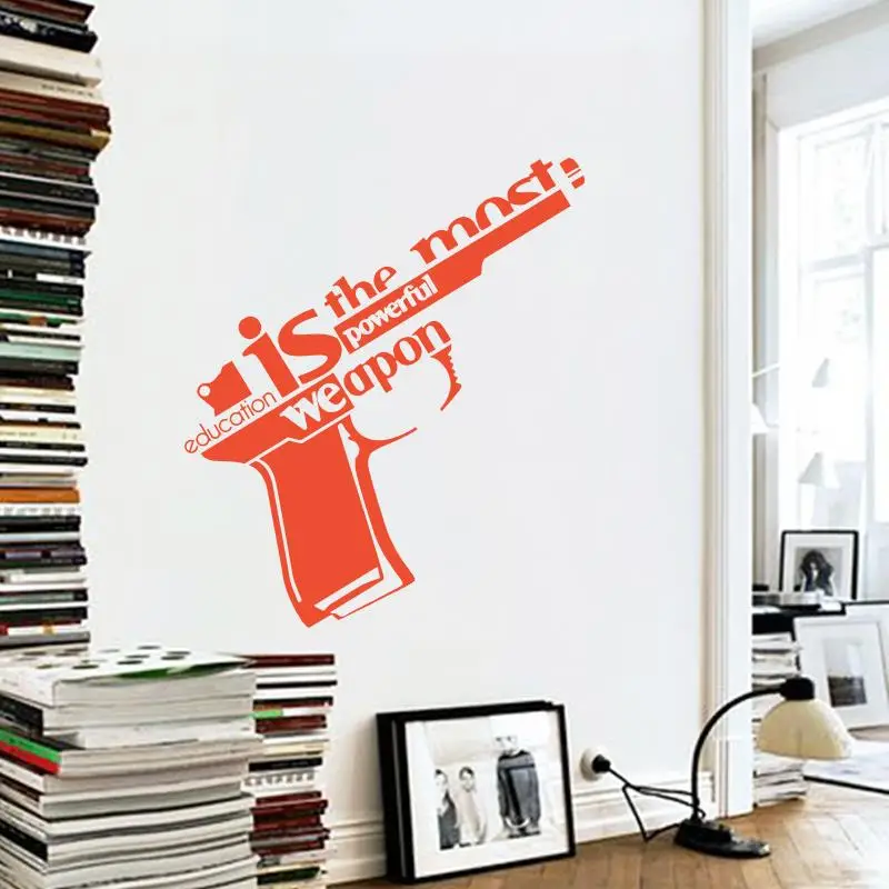 Художественный дизайн Виниловая наклейка на стену образование-самое мощное