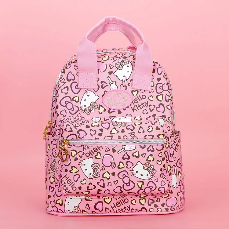 B Сумка hello kitty, детский мультяшный рюкзак из искусственной кожи, детский Мультифункциональный розовый рюкзак KT, школьный рюкзак для девочек, плюшевый подарок на плечо - Цвет: B