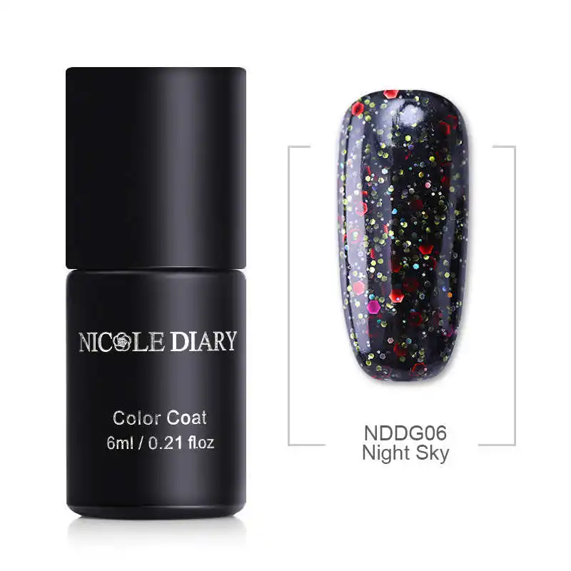 NDDG06 NICOLE DIARY розовое золото Гель-лак для ногтей Блеск 6 мл Розовый Блестящий Гель-лак для УФ светодиодный Маникюр УФ-гель для дизайна ногтей - Цвет: NDDG06