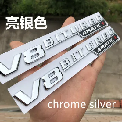 2 шт. V8 BITURBO 4matic+ автомобиля Эмблема fender Стикеры для Mercedes Benz AMG w117 cla45 w205 c63 w212 e63 w207 w176 a45 x156 gla45