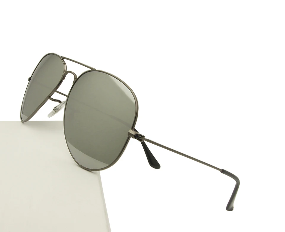 pilot glasses silmir Ray Sun glass es мужские очки пилота женские двойные мостовые стеклянные линзы авиационные зеркальные солнцезащитные очки мужские солнцезащитные очки es - Цвет линз: pilot glasses silmir