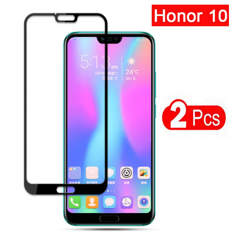 Закаленное стекло для Honor 10 2 шт. защита экрана телефона закаленное Huawei Honer