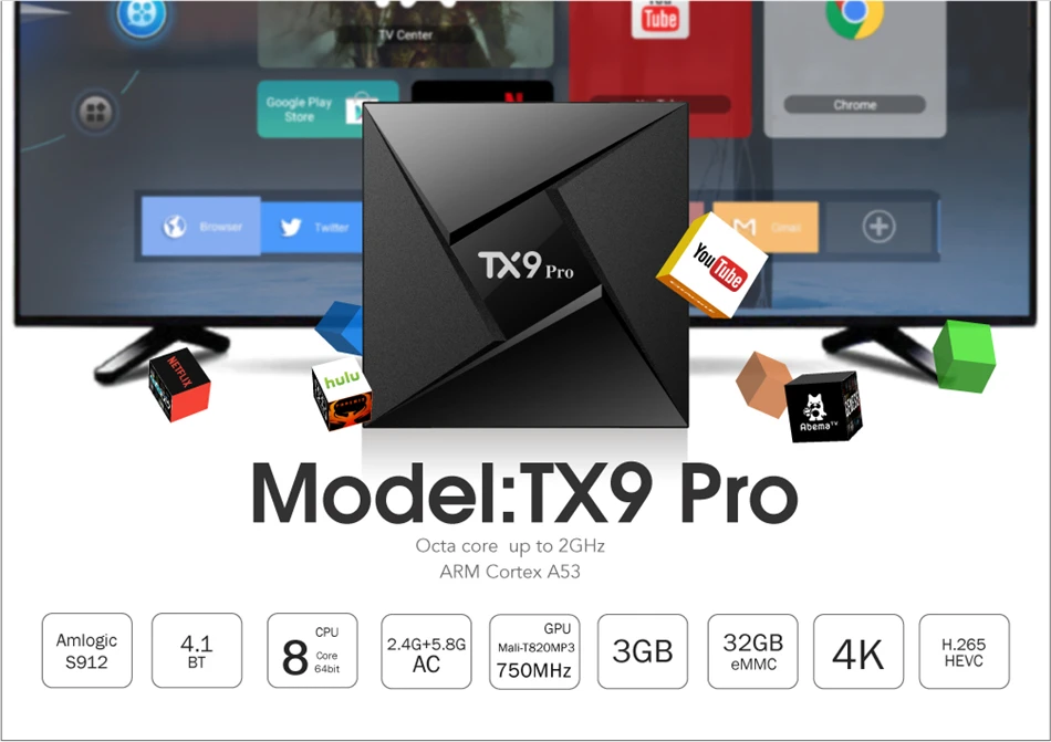 3 ГБ 32 TX9 Pro Amlogic S912 Восьмиядерный Android 7 1 Smart tv Box 64Bit Dual WiFi 2 4 ГГц 5 8 Bluetooth 4K