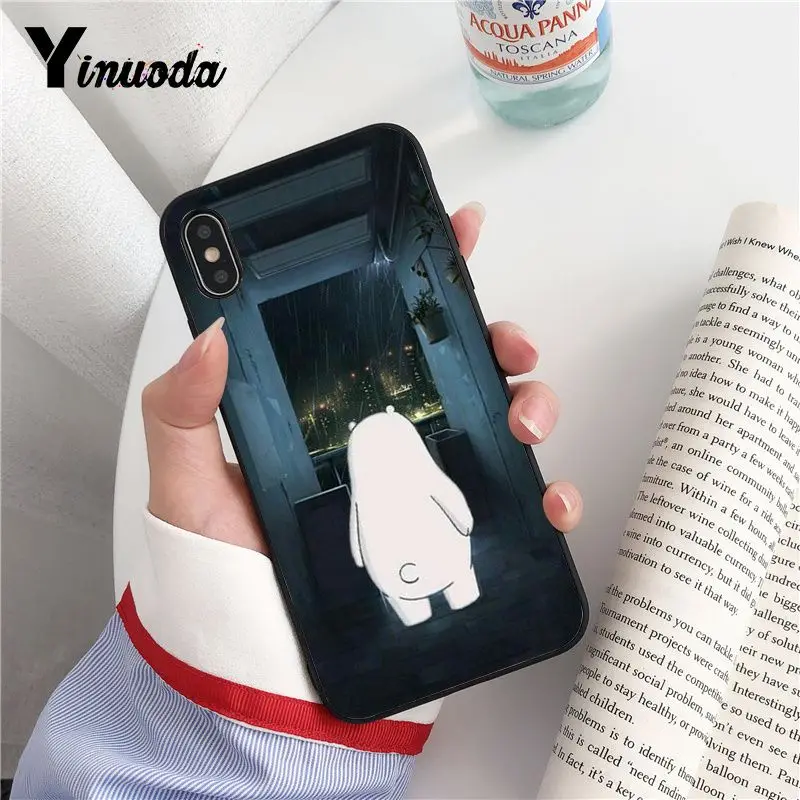 Новый черный чехол Yinuoda We Bare Ice Bear Panda для iPhone 8 7 6 6S Plus X XS MAX 5 5S SE XR 10|Чехлы-накладки| |