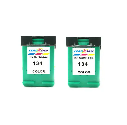 2x чернильный картридж leadksam совместимый с hp134 для 134 Deskjet 6943/6983/5943/D4163 Photosmart
