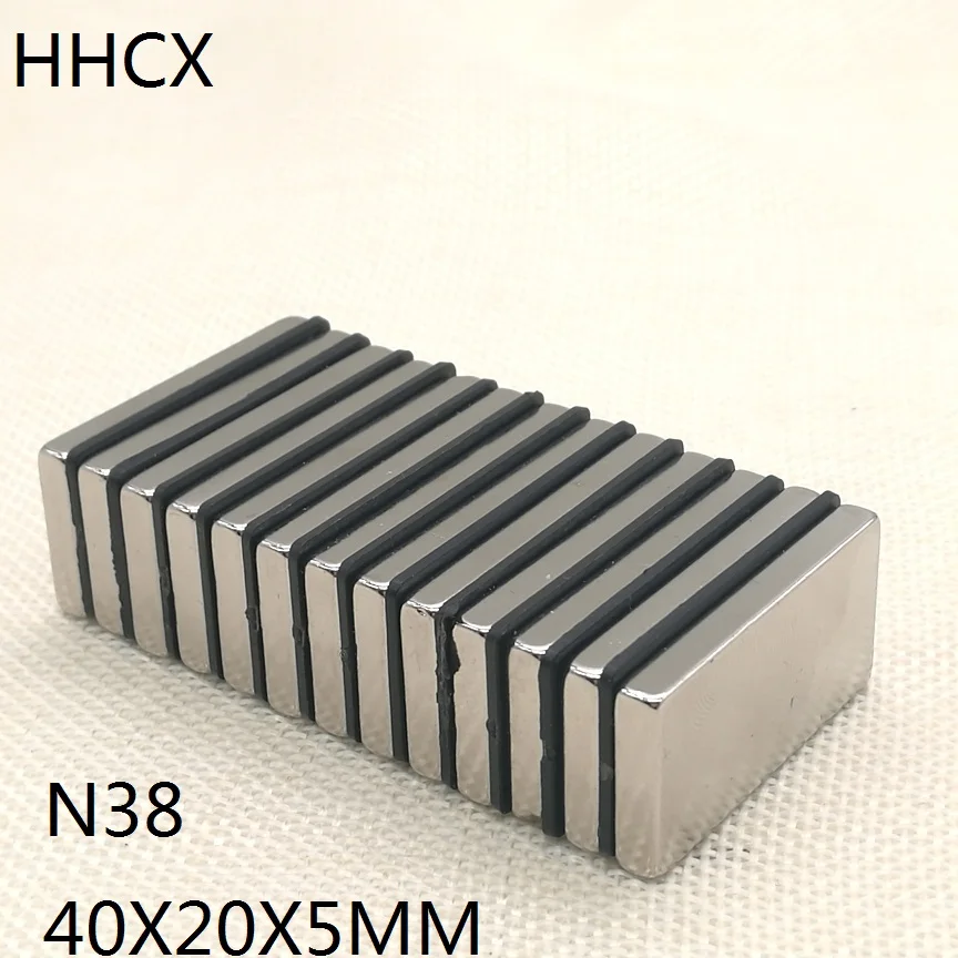 10 шт./лот магнит 40x20x5 N38 сильный квадратный NdFeB 40*20*5 неодимовые магниты для moto |