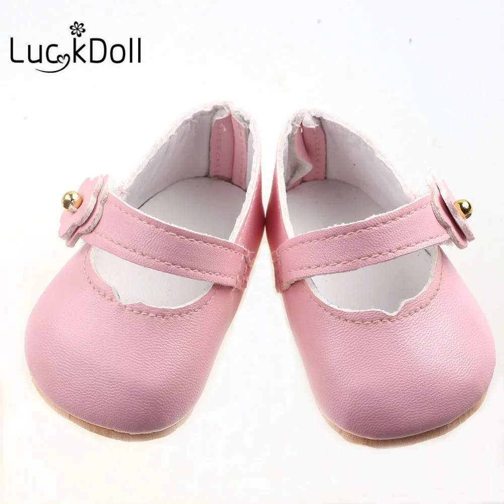LUCKDOLL кожаные туфли однотонные размер 18 дюймов американский 43 см Детская кукла