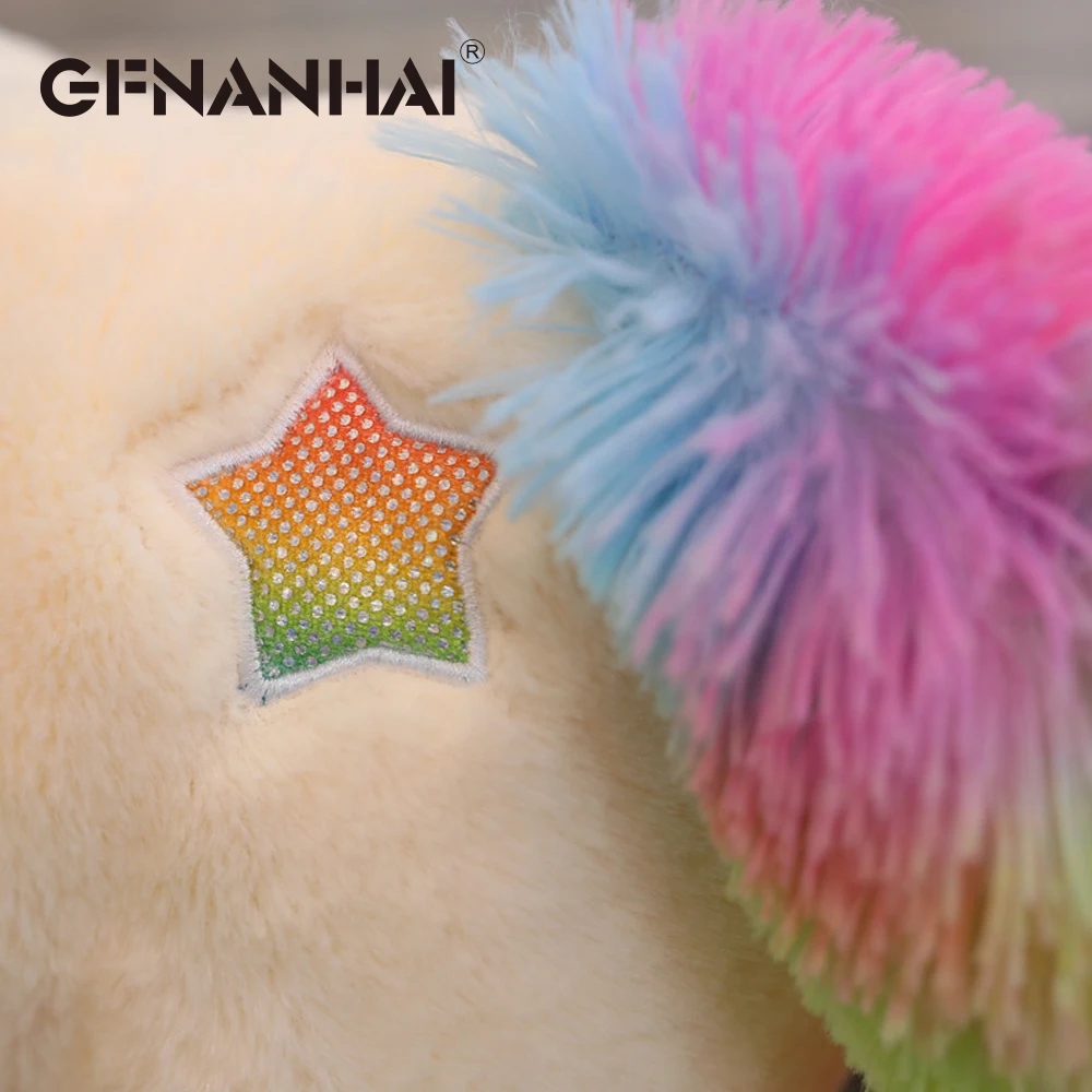 

1pc 40-80cm cartoon lying unicorn plush pillow colorful tail toys stuffed kawaii animal horse plush toy for kids birthday gift