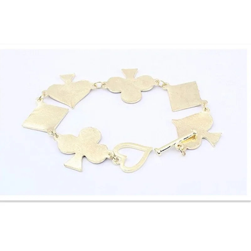 Металлический покер карты Лопата клуб сердце браслеты ювелирные изделия Модные