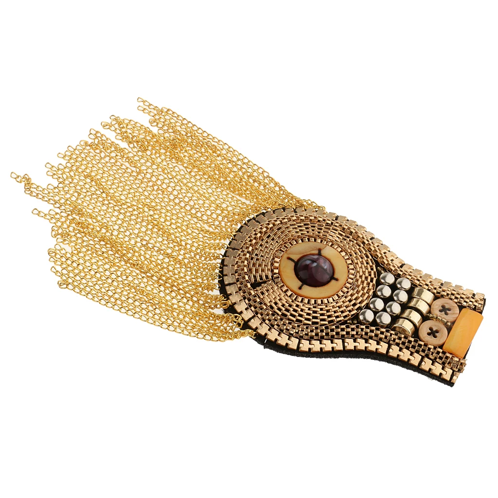 Модная металлическая эполета в стиле панк с кисточкой цепочкой наплечниками