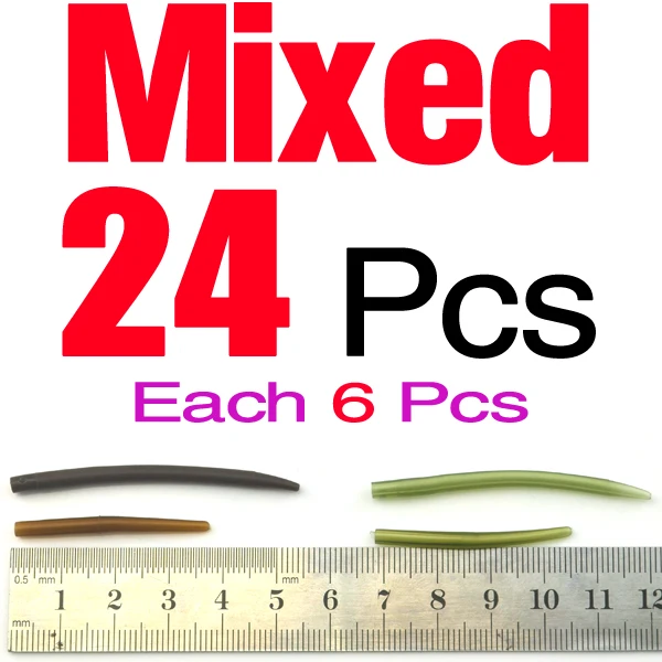 Mixed 24pcs MNFT 24 шт. рыболовные аксессуары рыболовные противозапутывающие рукава соединяются с крючками безопасные свинцовые зажимы резиновые хвостовые конусы 2 размера на выбор - Цвет: Mixed 24pcs
