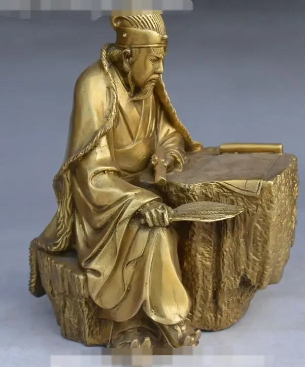 9 &quotкитайские древние три царства из чистой бронзы Статуя Дракона Zhuge Liang|statue