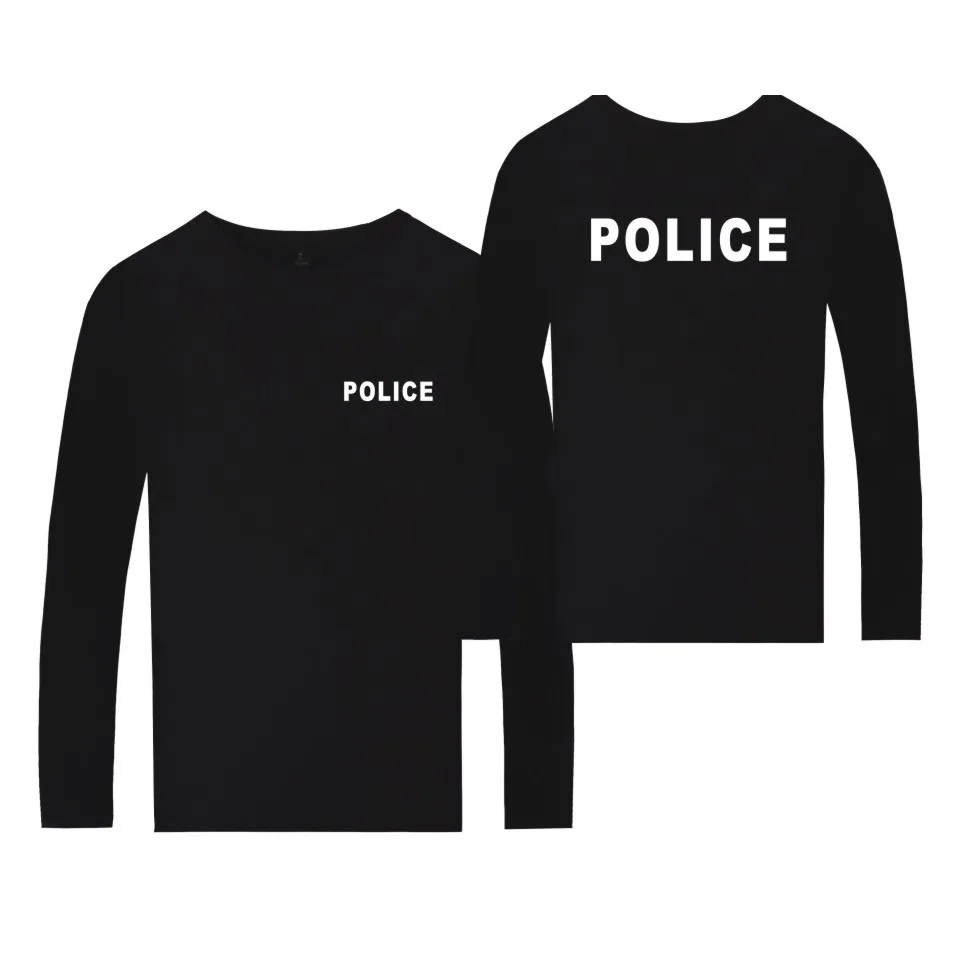 Полицейская форма мужские модные футболки с принтом полиции Футболка Топ