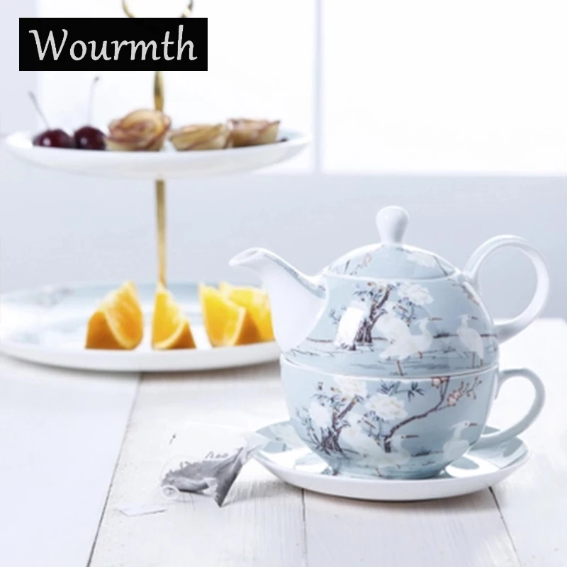 WOURMTH 3 шт. белый кран костяной китайский чайный сервиз Европейский фарфоровый