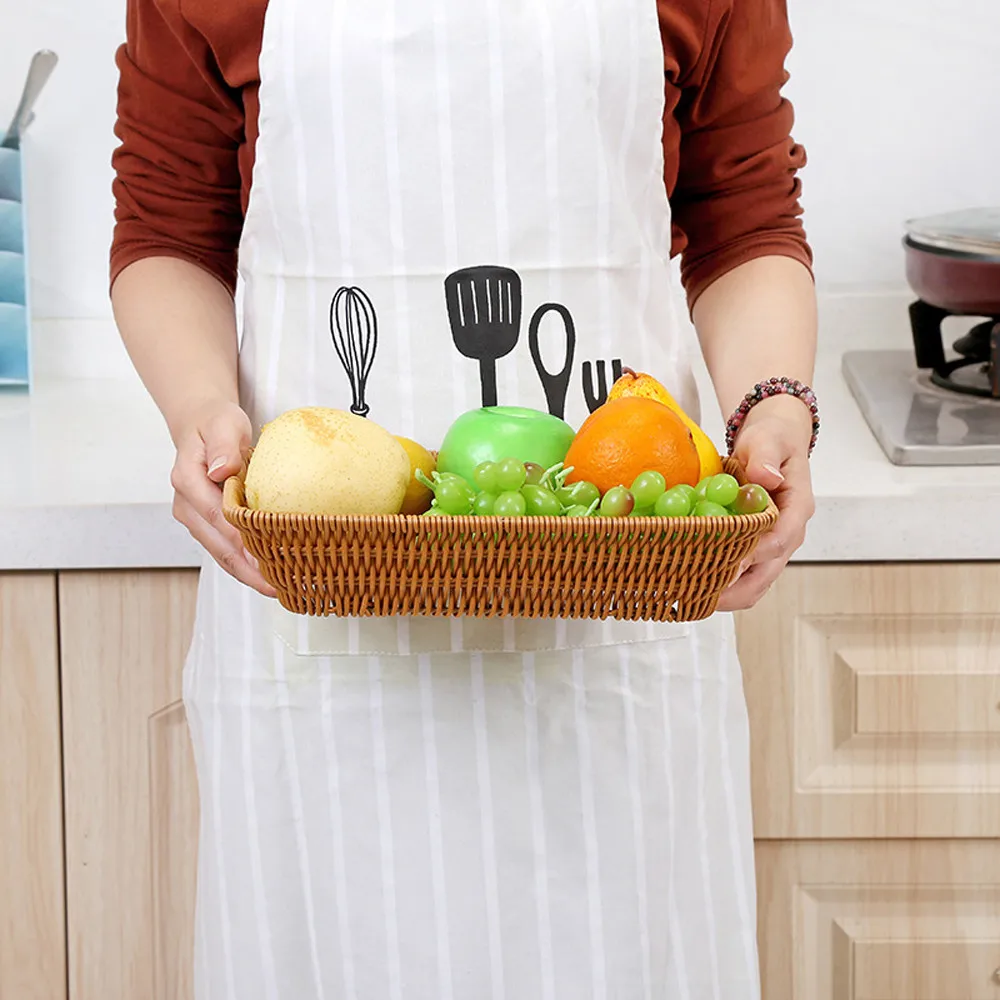 Кофейный Плетеный мелкий ящик для хранения-корзина спальни кухни офиса гостиной