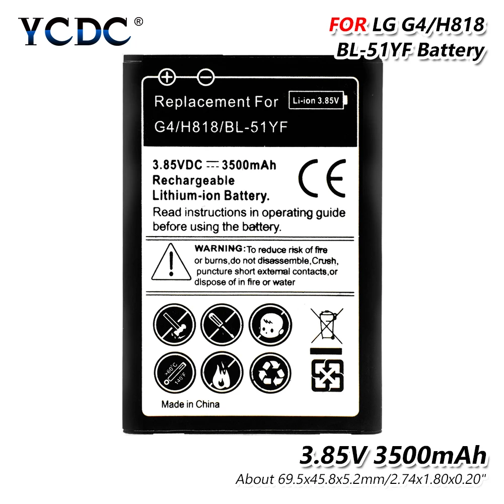 Оригинальный Li Po BL 51YF Батарея Замена батареи для LG G4 H818 H815 H812 H811 H810 VS986 VS999 US991 LS991 F500