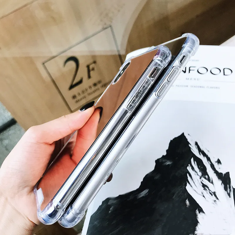 Четыре угла анти осенний зеркальный чехол для телефона IphoneXR XSMAX X макияжа Iphone6 6S 7 8