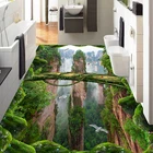 Пользовательские фотообои 3D стерео леса долины пики плитка для пола фрески Стикеры для гостиной ванной ПВХ водонепроницаемые обои