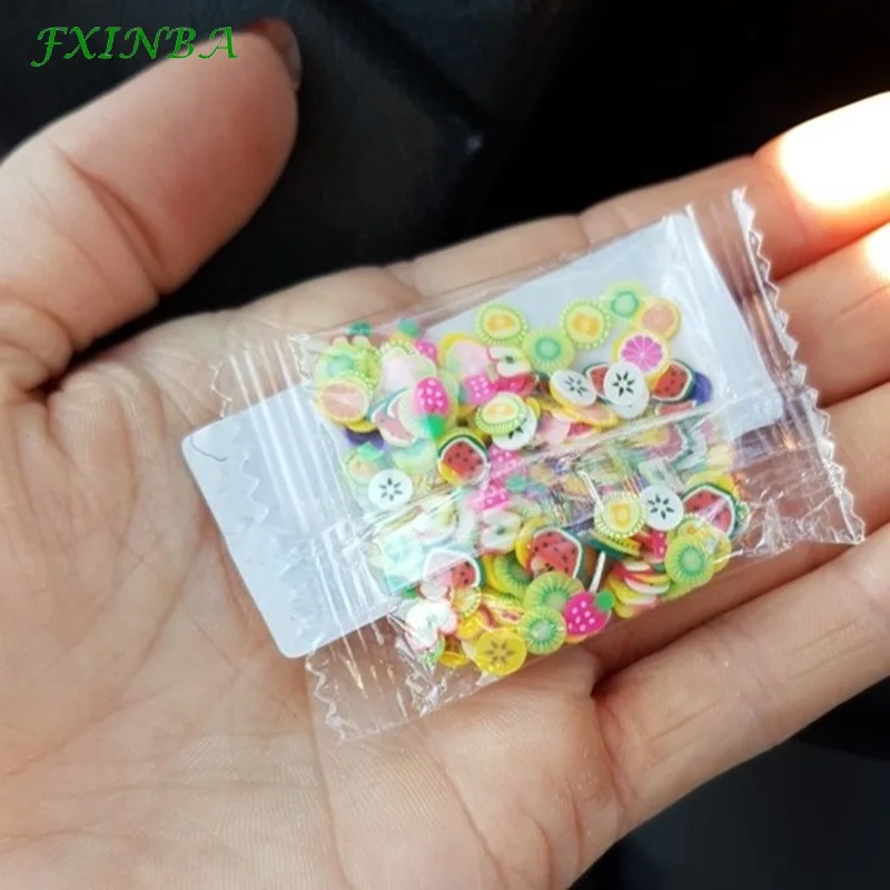 Fxinba 200 шт./пакет мини фимо фрукты Ломтики для поставки слаймов/рисунки на ногтях наконечник из полимерной глины декоративная обсыпка ломтик Шлама Игрушки Лизун "сделай сам"