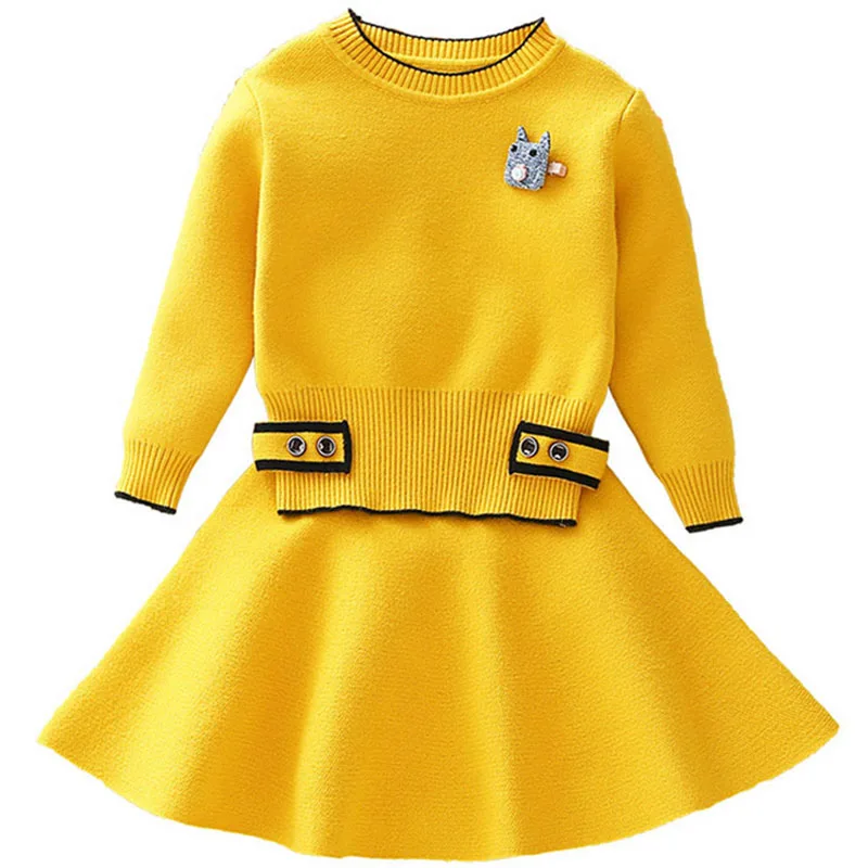 2018 новый осенне-зимний комплект для девочек Детский свитер вязаная накидка с