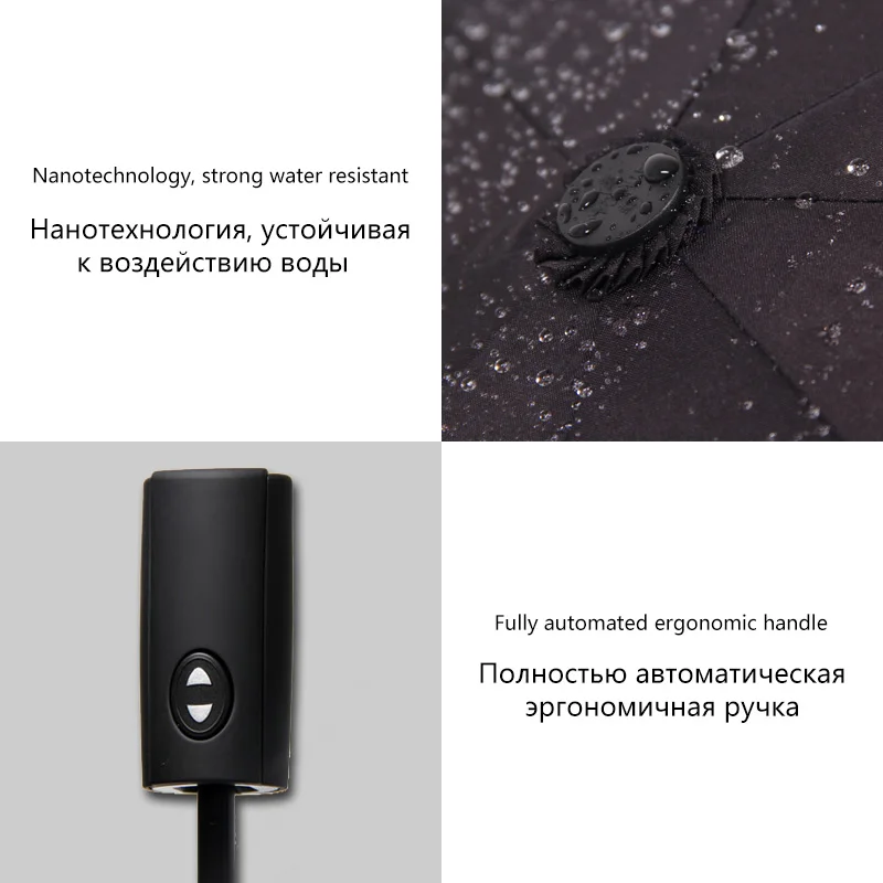 Брендовый большой двухслойный зонт recher 125 см для мужчин и женщин 3 сложения