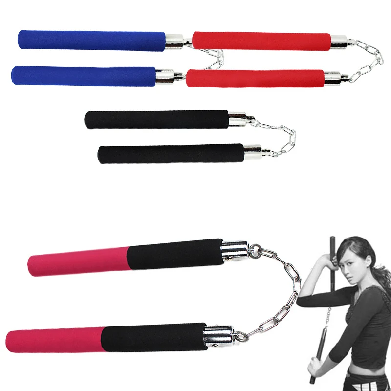 Боевые искусства Nunchakus оружие Пена мягкая металлическая цепь безопасная губка