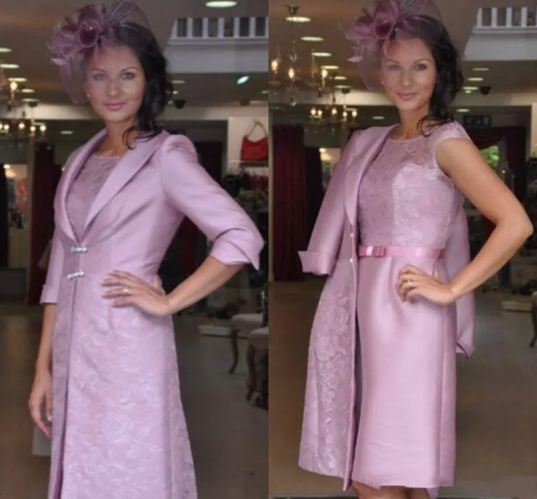 Платье для матери невесты с курткой Кружевное До Колена мамы жениха 2019|Платья