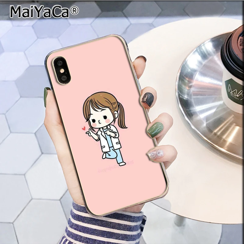 MaiYaCa мультфильм медицина медсестры доктор стоматолога персонализированный Телефон чехол для iPhone 5 5S SE 6 6S Plus 7 8 XR X XS MAX Shell