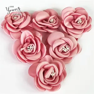 Искусственный цветок из тонкой розовой ткани для свадьбы, вечеринки, дома, свадьбы, обуви, шляп, аксессуары, шелковые цветы, декоративные аксессуары