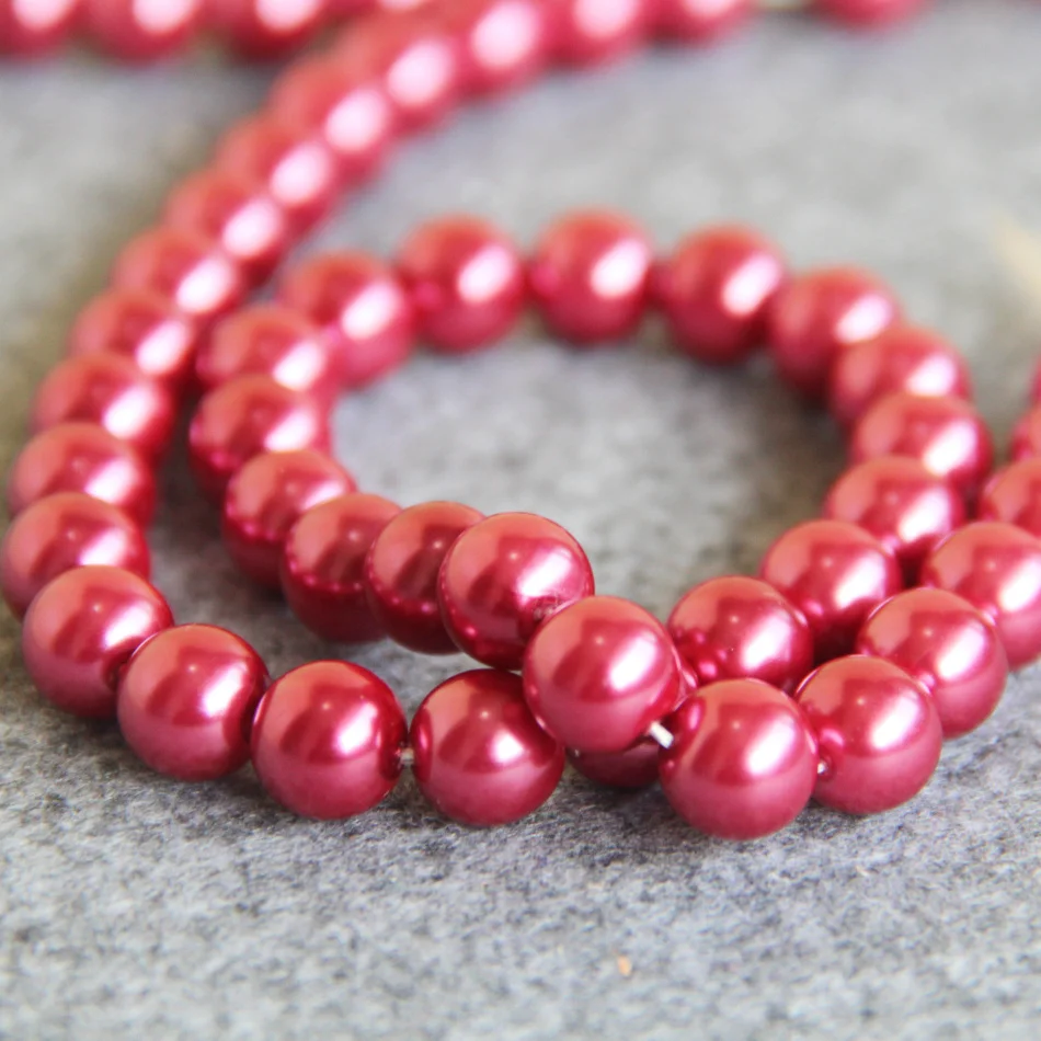 Fashion Beautiful Hot sale Rose Red Shell beads gift for women girl loose DIY 15inch Jewelry making design Wholesale and retail | Украшения