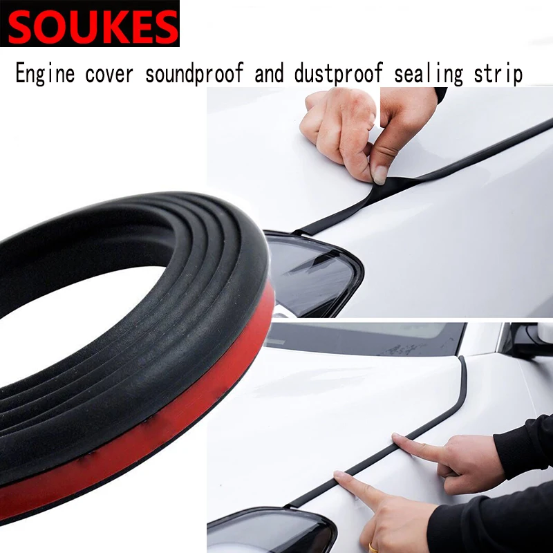 

150cm Car Stickers Engine Hood Soundproof Sealing Strips For Audi A4 B7 B5 A6 C6 Q5 Q7 TT Honda Civic 2006-2011 Fit Accord CRV