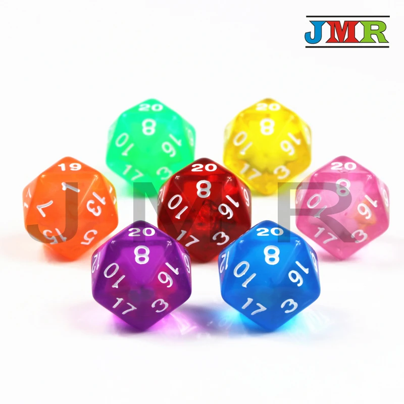 Высокое качество 7 шт трпг D20 игральные кости для 20 сторонних игр кубики цветов