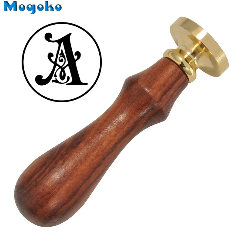 Mogoko Новинка 1 шт винтажная деревянная ручка Готическая буква Алфавит воск значок печать воск письмо A-Z