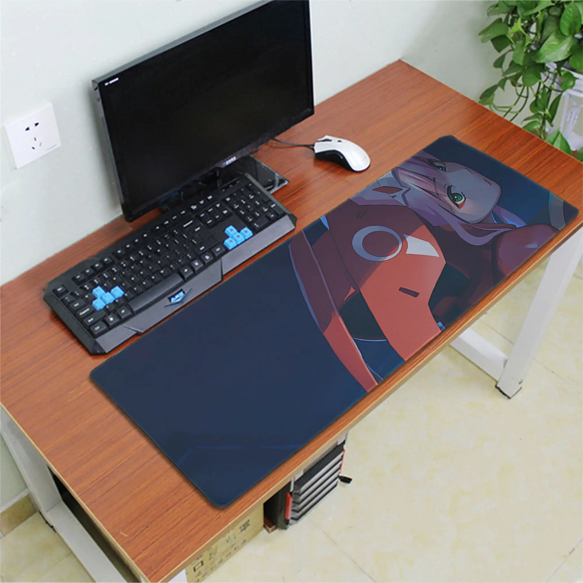 Lock Edge 30x80cm Игровой коврик для мыши Maiya Zero Two Darling in FranXX из натурального каучука, Настольный коврик, версия скорости/управления, большой игровой коврик для мыши - Цвет: Lock Edge 30x80cm