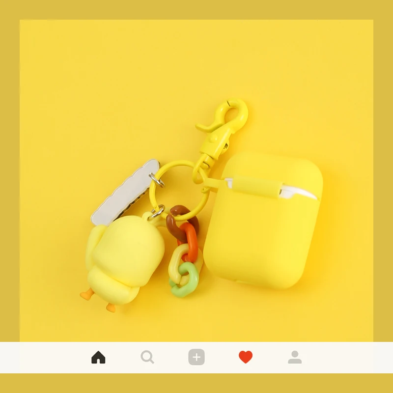 Милый мультфильм Маленькая желтая утка силиконовый чехол для airpods Аксессуары