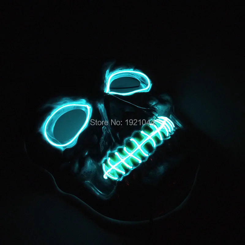 Новый дизайн Модная забавная маска EL провода мигает Зомби Маска с DC 3V инвертор