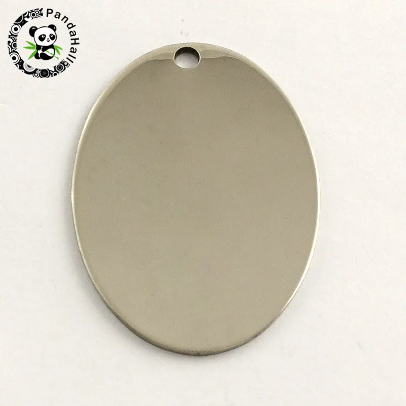 Oval 42x30x1mm 201 прямоугольник из нержавеющей стали овальный незаполненный штамповальный ярлык подвески для ювелирных изделий ожерелье Изготовление DIY из нержавеющей стали цветовое отверстие: 3 мм - Окраска металла: Oval 42x30x1mm