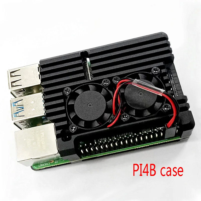 PI4 Universal case Raspberry Pi 4 Алюминиевый металлический чехол Raspberry Pi 3 Алюминиевый Чехол Коробка с двойным вентилятором теплоотвод для Raspberry Pi 4 3 Модель B 3B Plus - Комплект: PI4 Universal case