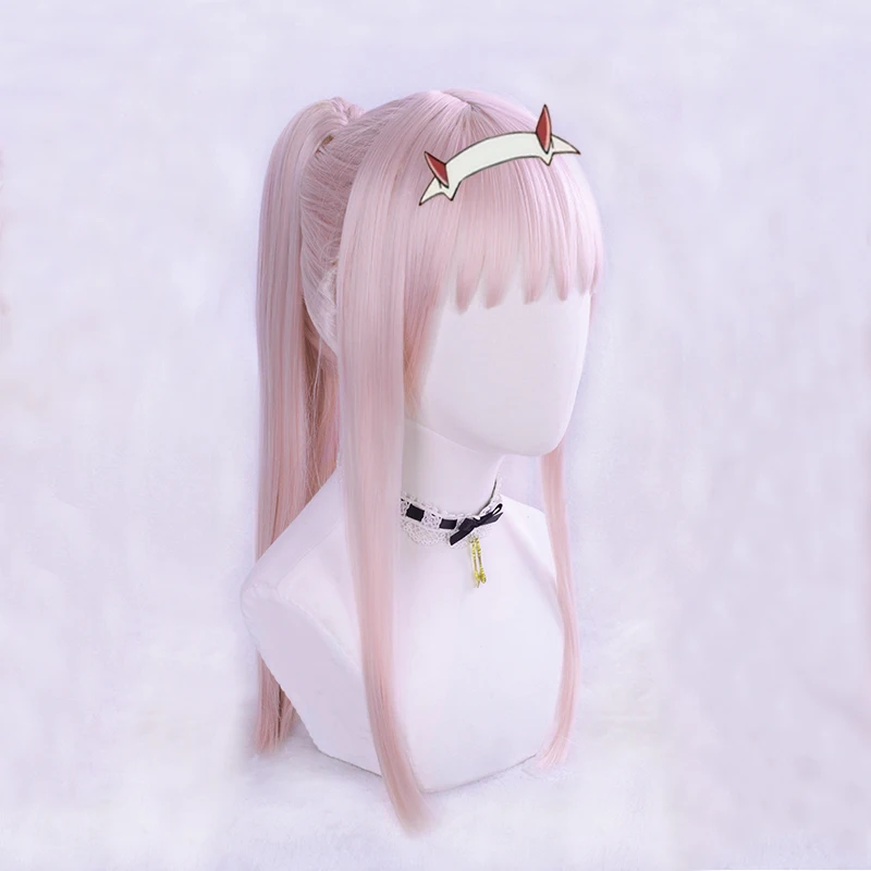 DARLING in the FRANXX Code 02 косплей парик конский хвост ноль два купальные костюмы Длинные прямые розовые плавательные прически синтетические волосы