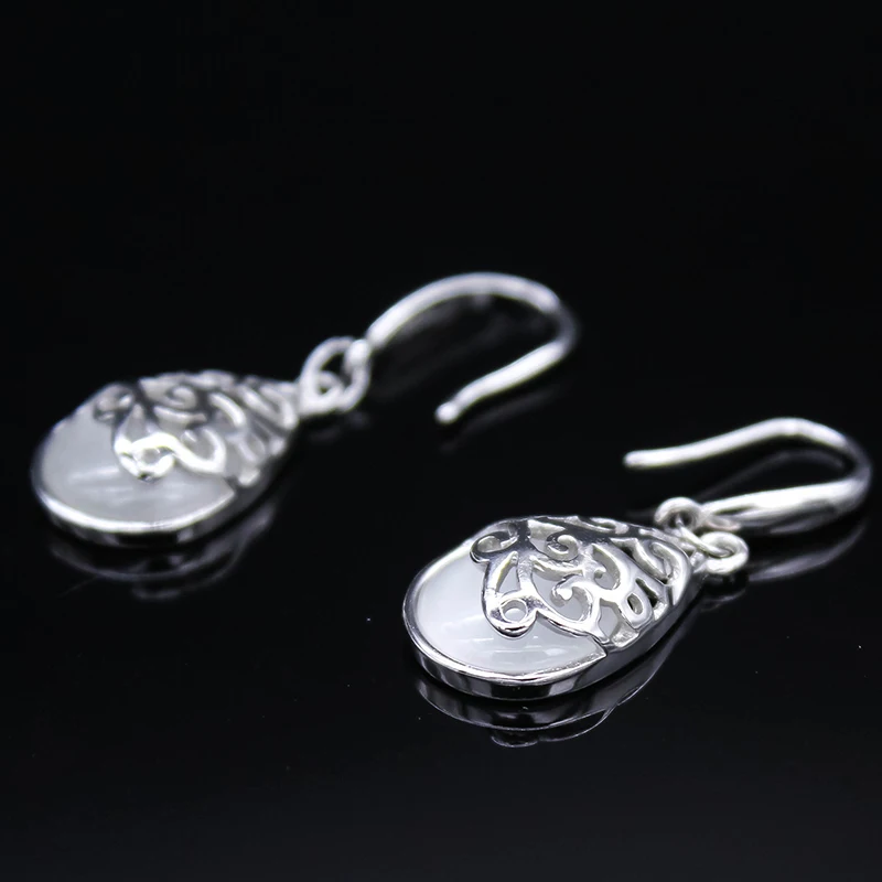 Новое Качество Посеребренные Падение Серьги Для Женщин Мотаться Лунный Свет