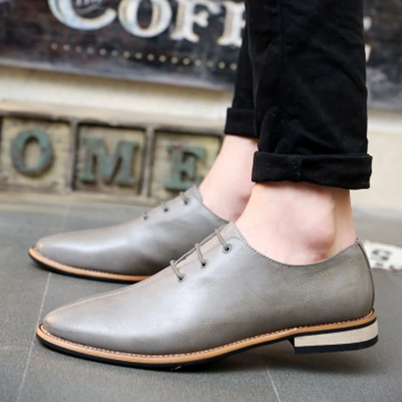 Новинка сезон весна-осень лоферы мужские туфли-оксфорды на плоской подошве