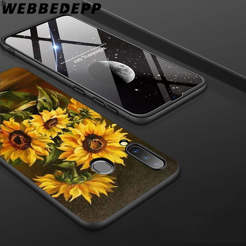 WEBBEDEPP желтый мягкий чехол из ТПУ с подсолнухом для Samsung Galaxy Note8 9 A10 A20 A40 A50 A60 A70 M10 M20