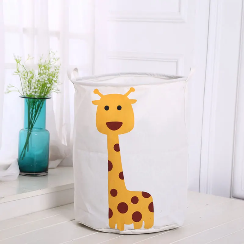 New Waterproof Laundry Hamper Cartoon Animals Clothes Storage Baskets Home Decoration Barrel Kids Toy Organizer Basket | Дом и сад