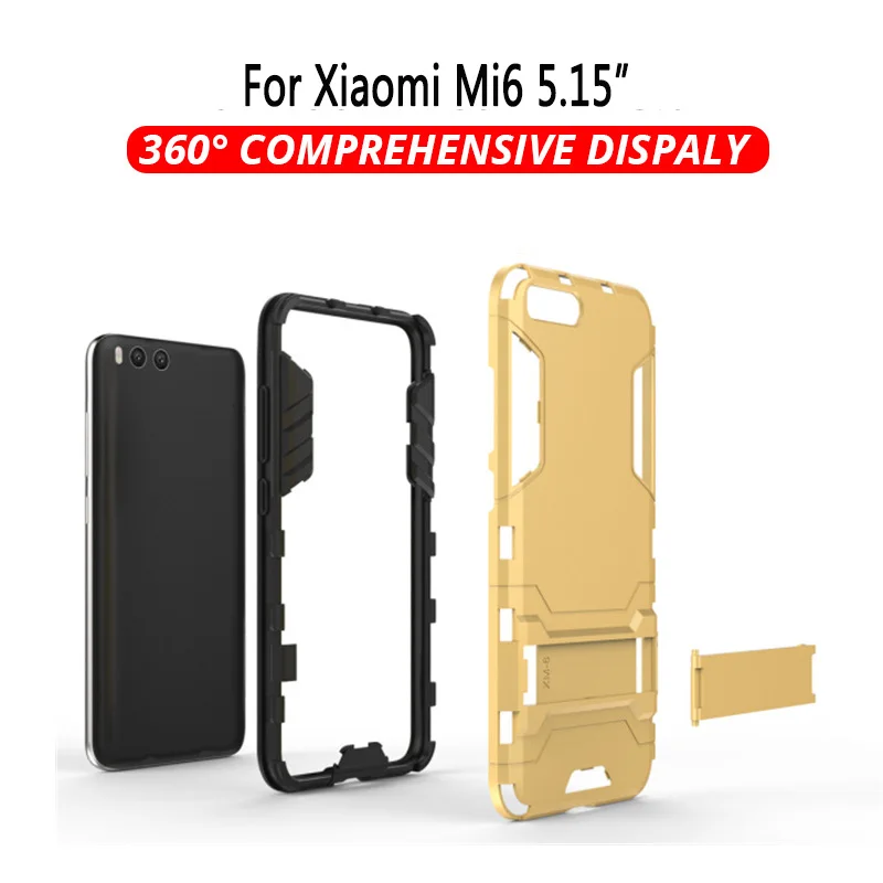 Защитный противоударный чехол для Xiao mi Pocophone F1 mi 8 SE mi 8 5X 6X mi 6 A1 A2 Lite Note 3 mi 5S Plus PC+ TPU - Цвет: Xiaomi MI6