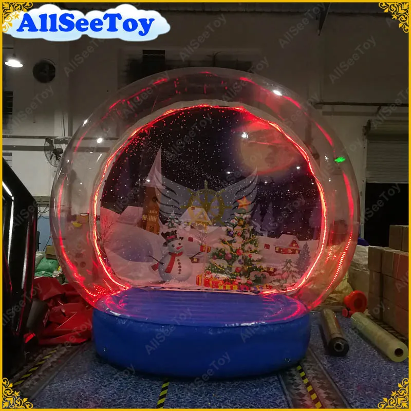 Светящийся гигантский надувной снежный глобус для Рождественского украшения