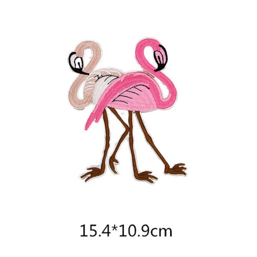 5 шт./лот красивый розовый Фламинго термонаклейки мешковатые брюки вышитые патч